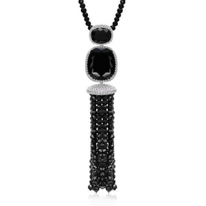 Fancy Black Tassel Necklace