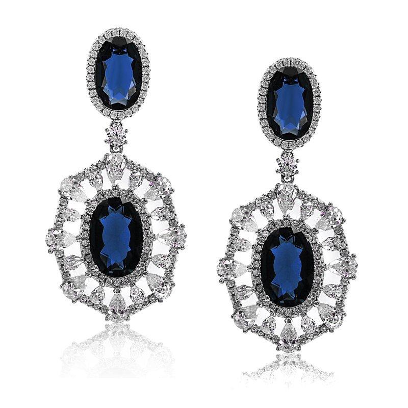 Lombardy Oval Drops in Sapphire