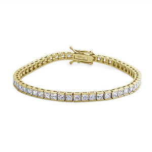 Princess Tennis Bracelet in Yellow Gold