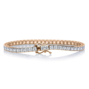 13.25ct. Princess Tennis Bracelet in Rose Gold