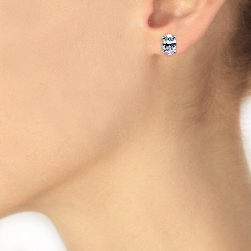 Oval Solitaire Stud Earrings