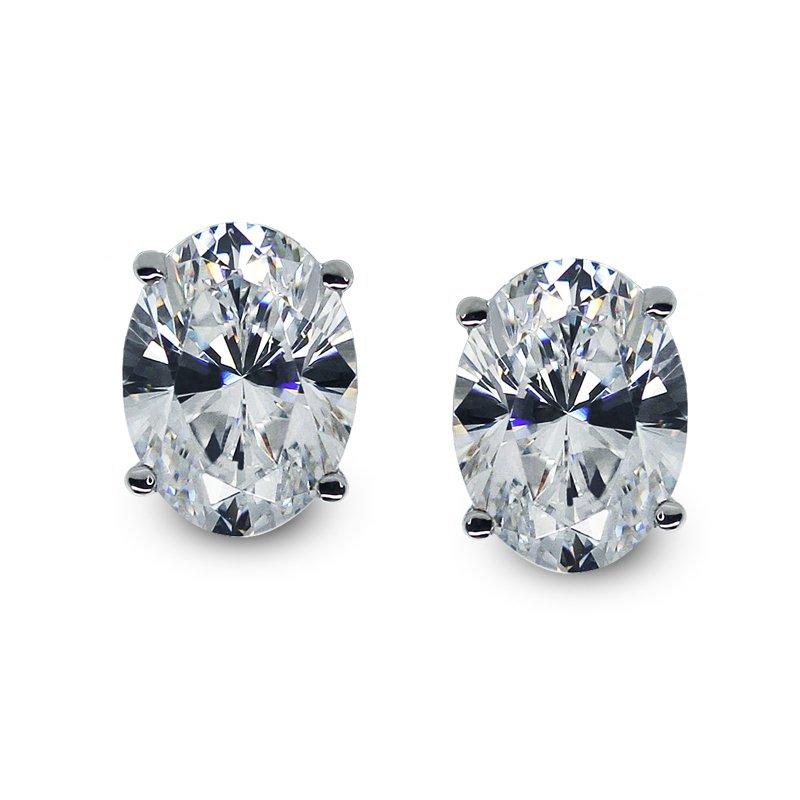 Oval Solitaire Stud Earrings