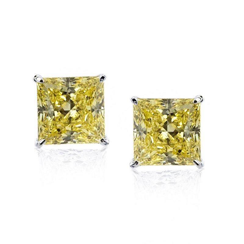 Elegant Princess Studs in Canary Yellow