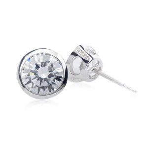 Bezel Set Studs White Gold