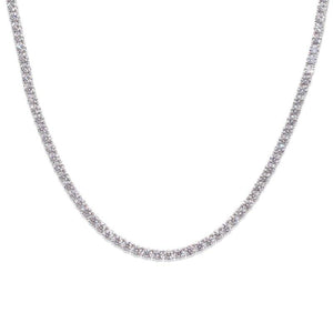 Round Share Prong Line Necklace