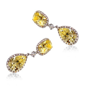 Cushion Pear Canary Yellow Microset Drops