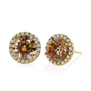 Round Border Set Studs Champagne