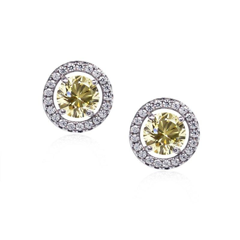 Classic Border Set Studs in Fancy Yellow