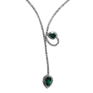 Hanging Pear Necklace Emerald Green