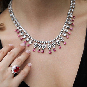 Grapevine Necklace Red Ruby