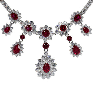 Grand Ruby Flower Necklace
