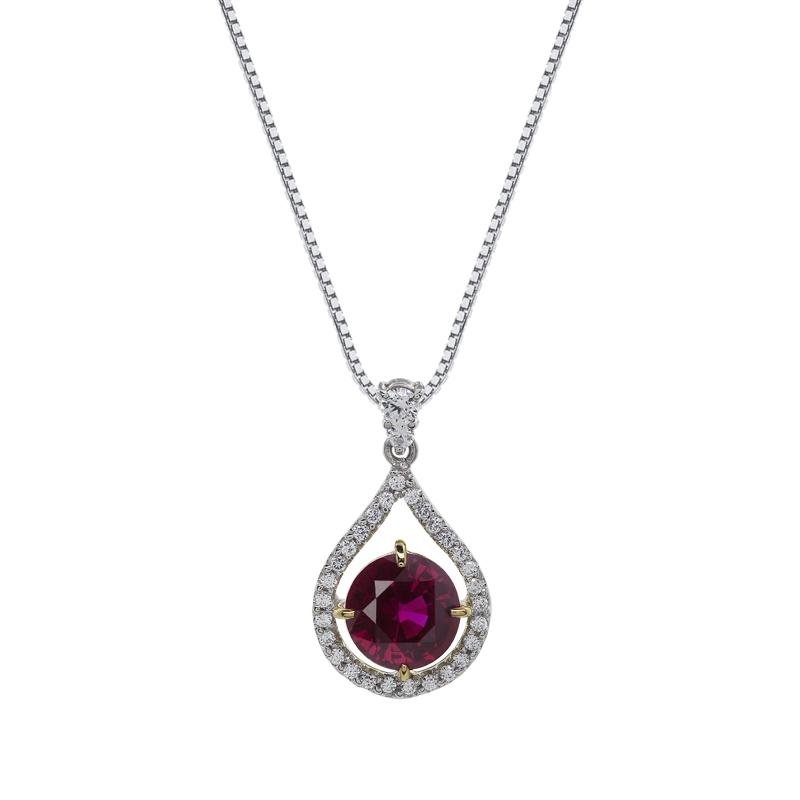 Vintage Round Pendant Ruby