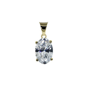 Oval Solitaire Pendant Yellow Gold