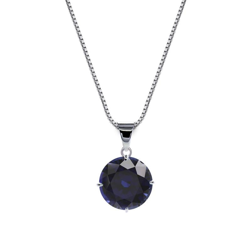 Round 4 Prongs Pendant in Sapphire
