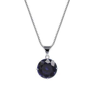 Round 4 Prongs Pendant in Sapphire