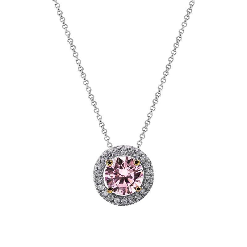 Classic Border Set Pendant in Fancy Pink