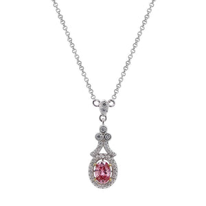 Frieda Oval Pendant in Fancy Pink