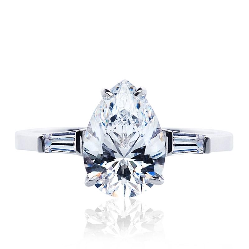 Baguette Pear Solitaire