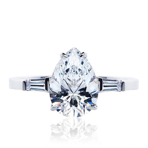 Baguette Pear Solitaire