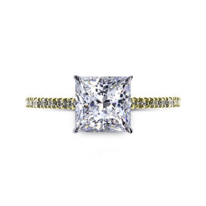 Solitaire Princess Microset Yellow Gold