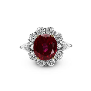 Carmine Oval Cluster in Ruby