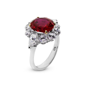 Carmine Oval Cluster in Ruby