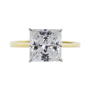 Knife Edge Princess Solitaire Yellow Gold