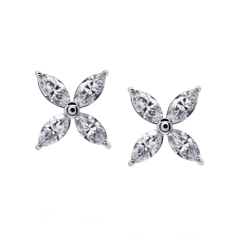 Marquise Flower Stud Earrings