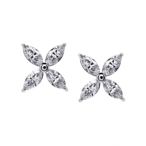 Marquise Flower Stud Earrings