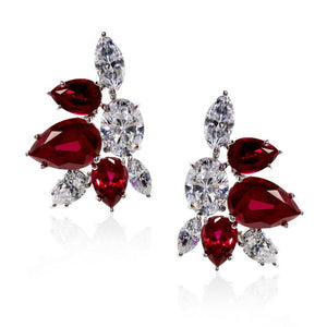 Esther Pear Oval Marquise Cluster Earrings