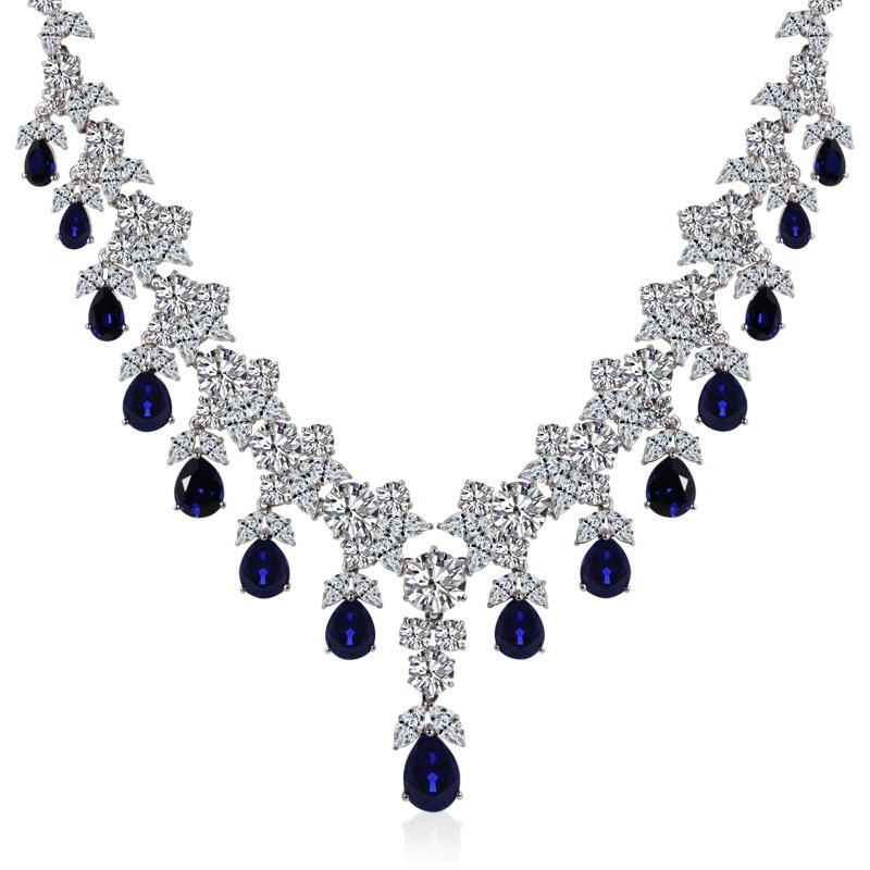 Grand Sapphire Pear Drop Necklace