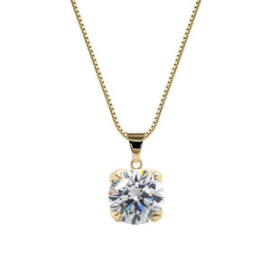 Rosy Round Solitaire Pendant Yellow Gold