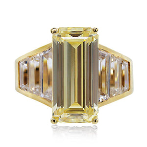 Emerald Channel Ring Fancy Yellow