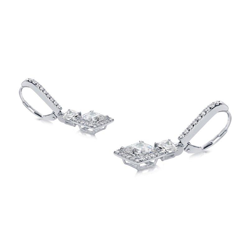 Cushion Borderset Drop Earrings