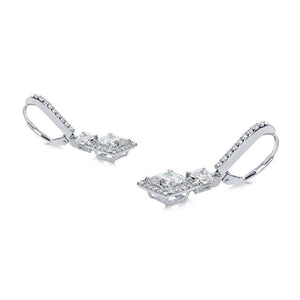 Cushion Borderset Drop Earrings