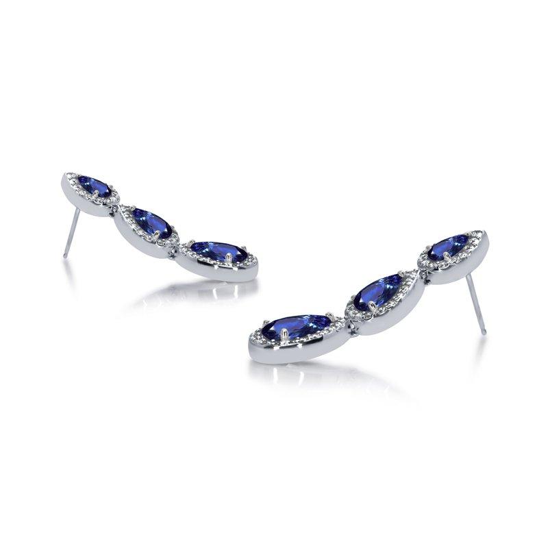 Drea Pear Tri Drop Borderset Earrings