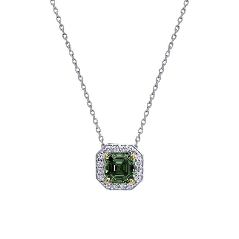 Asscher Border Set Pendant in Green