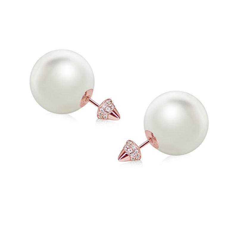 Leia White Pearl Spike Earrings