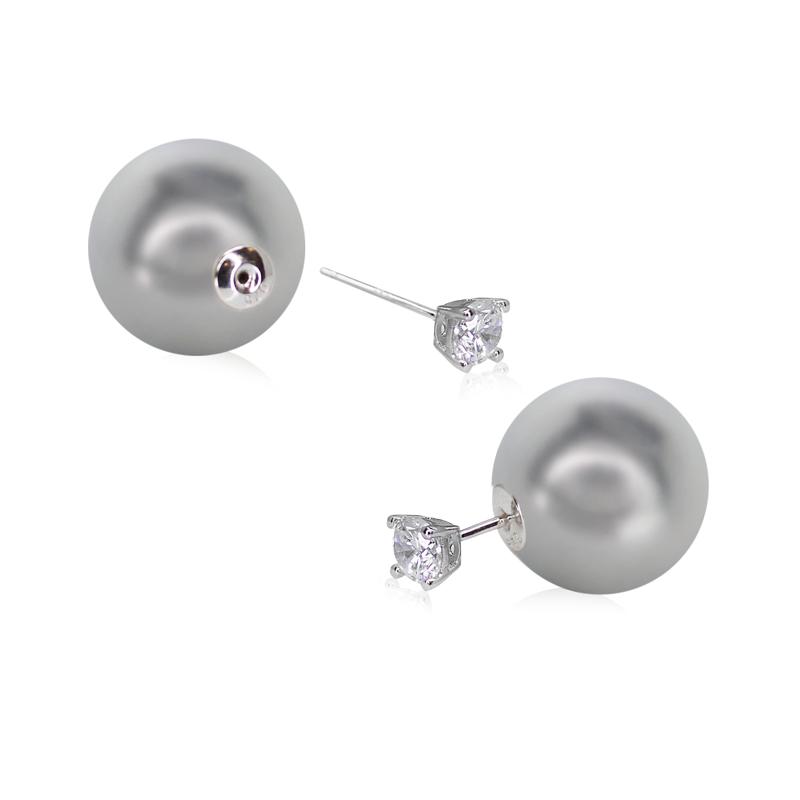 Leia Pearl Grey Earrings