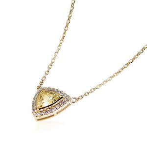 Trillion Border Set Pendant in Canary Yellow