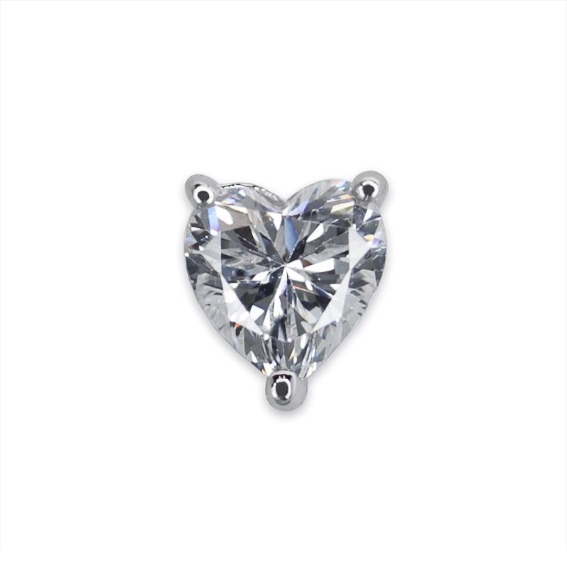 Sterling Silver Stud Earring - Single Heart Shape Stud