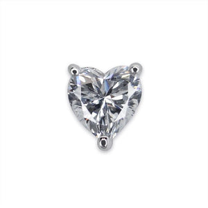 Sterling Silver Stud Earring - Single Heart Shape Stud