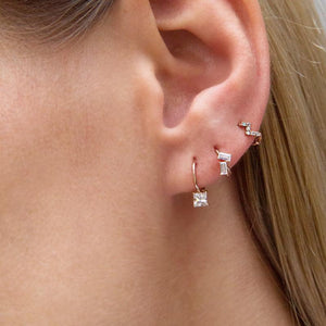 9K White Gold Hoop Earring - Single hoop earring