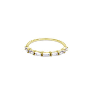 9K Yellow Gold Half Eternity Band Ring