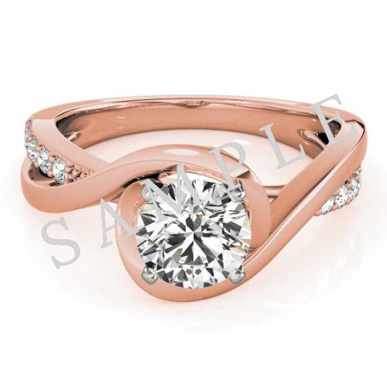 Ada Ring 18K Rose Gold with 0.31 carat Round diamond Ideal cut H color VS2 clarity