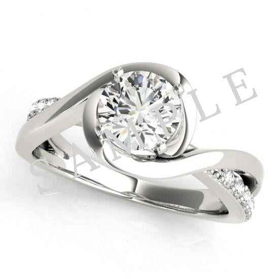 Ada Ring 18K White Gold with 0.7 carat Round diamond Ideal cut I color I2 clarity