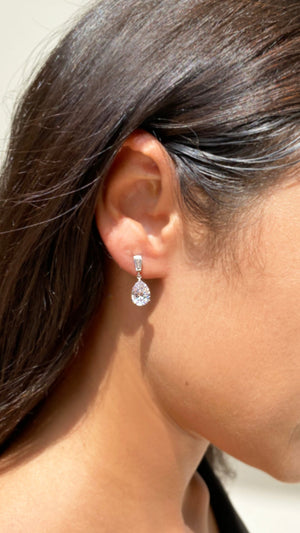 Alison Baguette Pear Drop Earrings