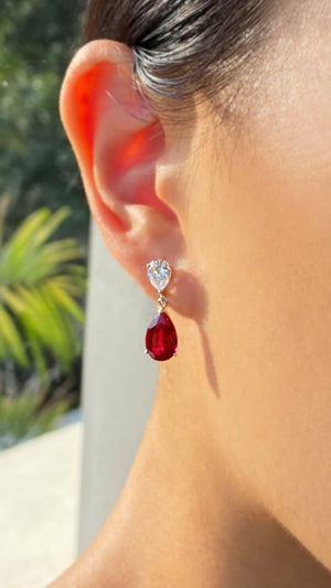 Arabella Ruby Earrings White Gold