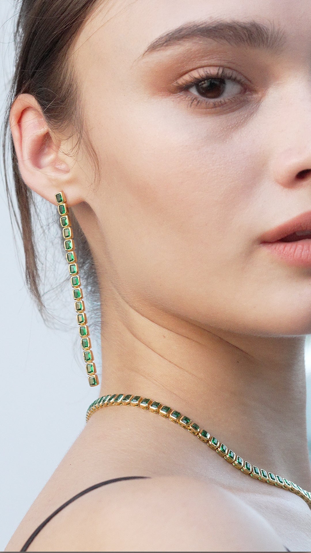 Cassidy Earrings Emerald Gold Vermeil