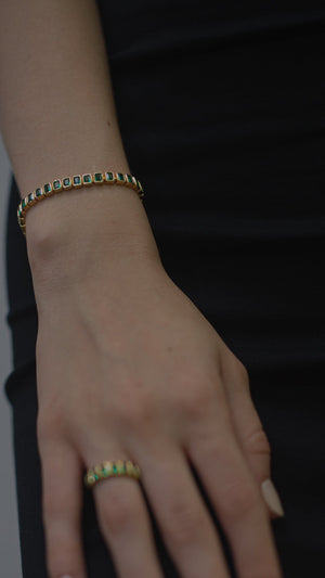 Cassidy Bracelet Emerald Gold Vermeil